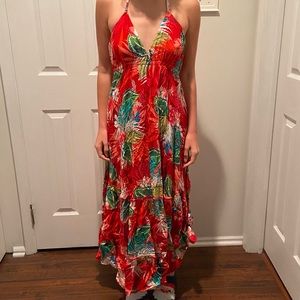 Express hawaiian/floral flowy dress